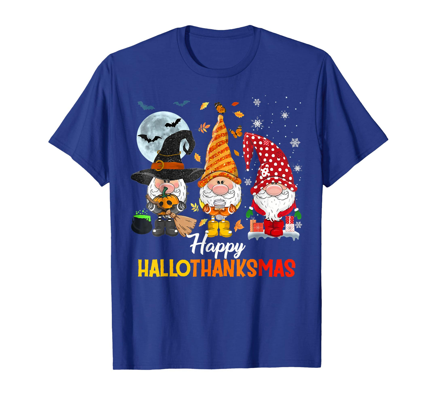 Gnomes Lover Halloween Merry Christmas Happy Hallothanksmas T-Shirt