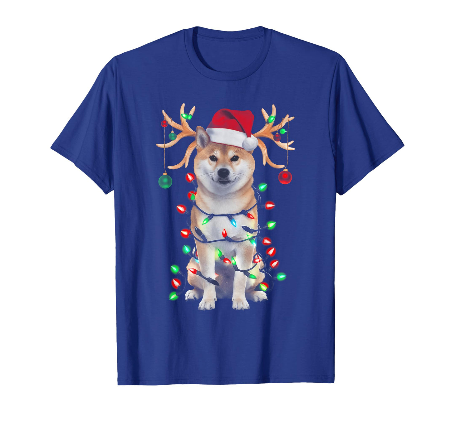 Shiba Inu Christmas Tree Shirt Shiba Inu Santa Hat Lover T-Shirt