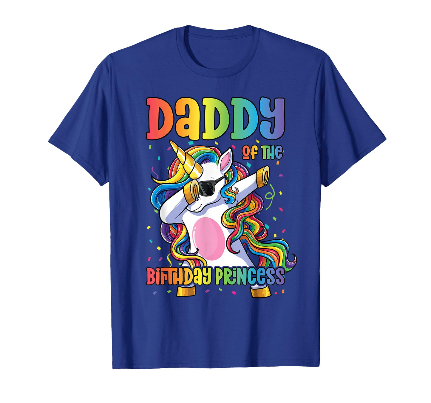 Daddy of the Birthday Princess Girl Dabbing Unicorn Dad T-Shirt
