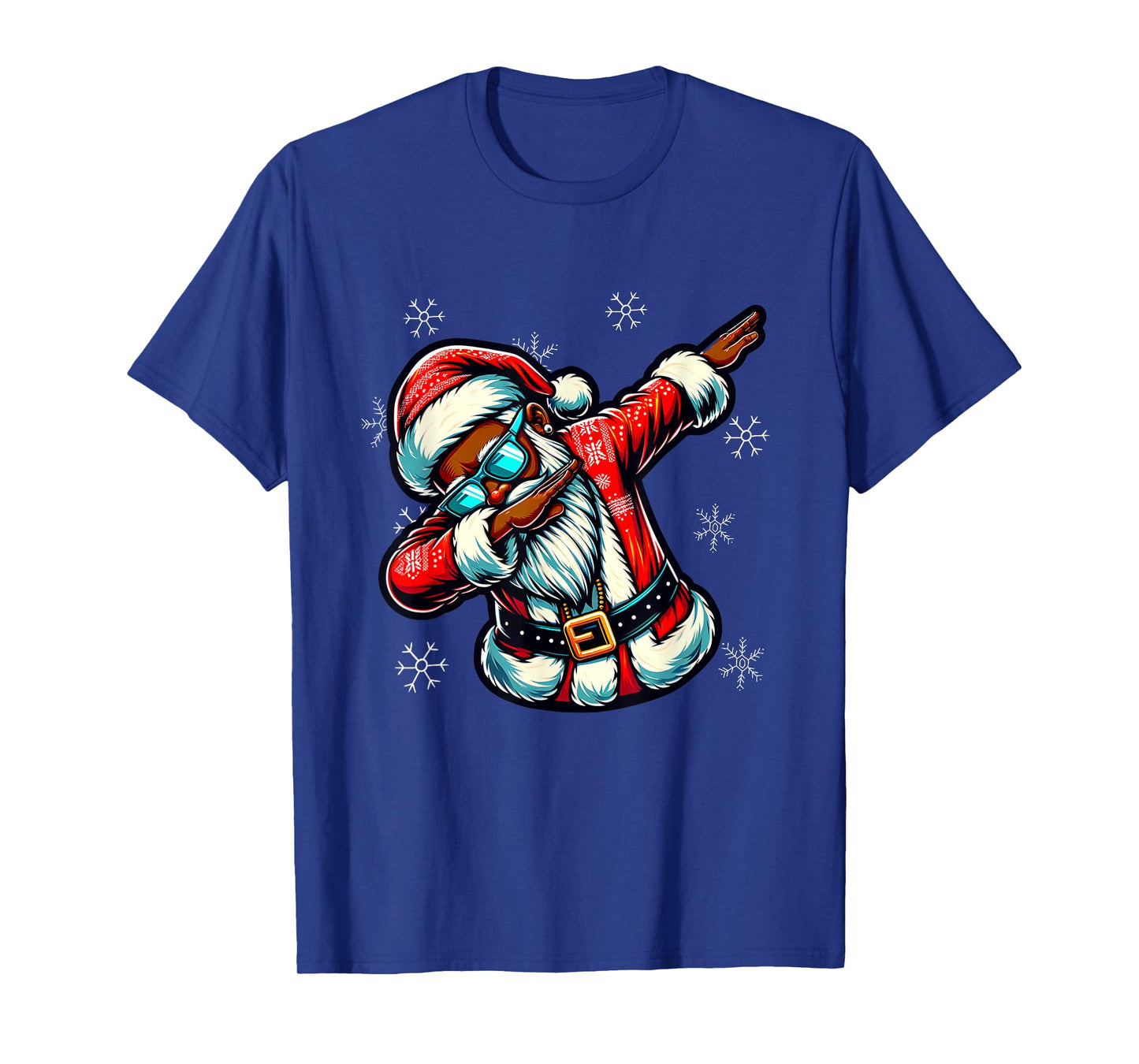 Black African American Christmas Dabbing Santa Claus PJ T-Shirt