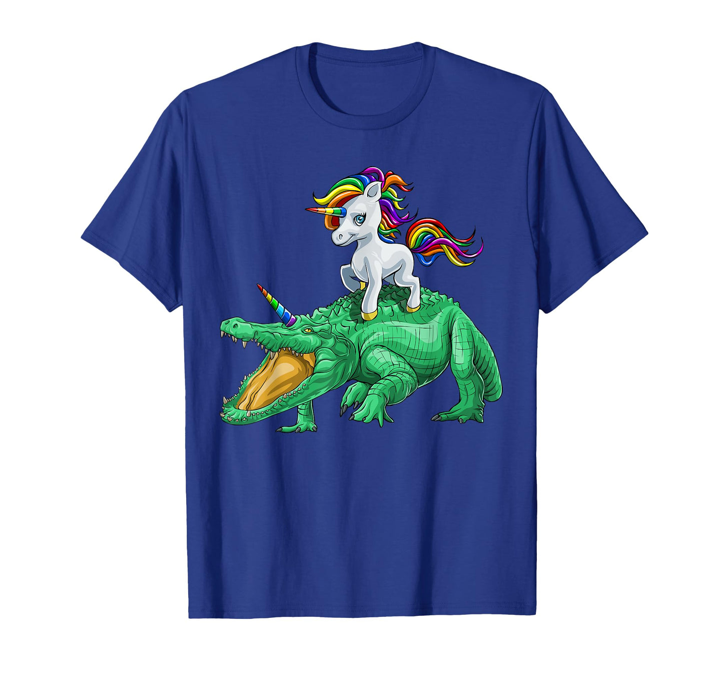 Unicorn Riding Crocodile Alligator Reptile Animal T-Shirt