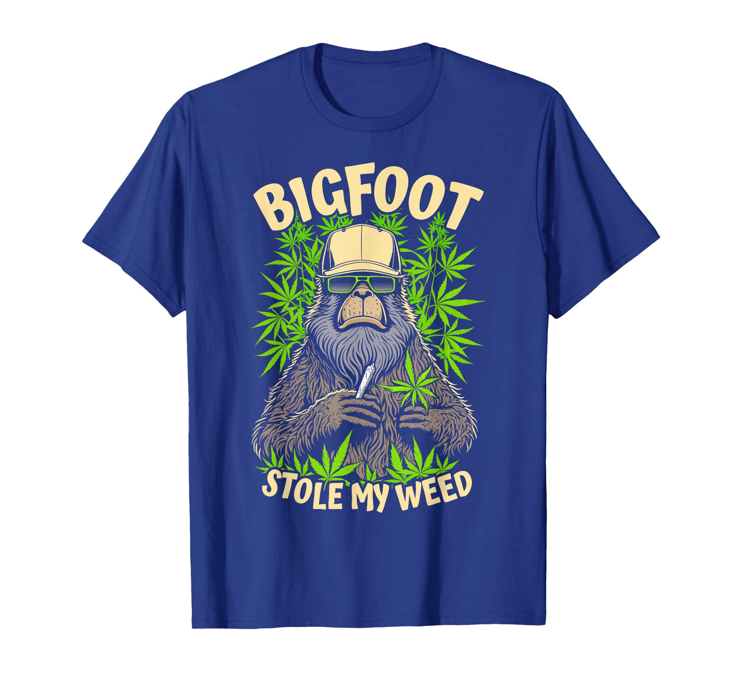 Bigfoot Stole My Weed Funny Sasquatch Stoner Cannabis Blunt T-Shirt