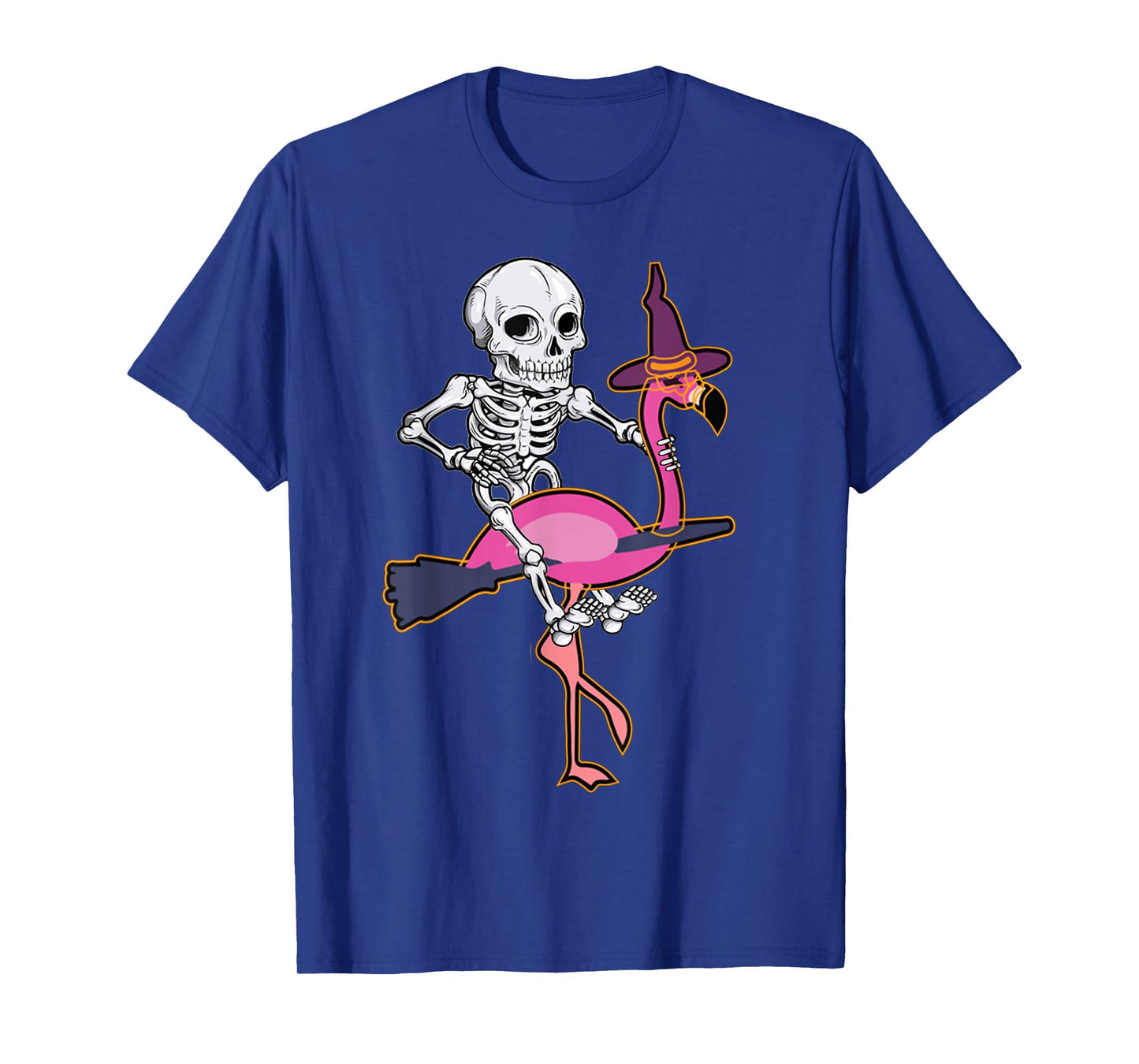 Skeleton Riding Flamingo Funny Halloween Pumpkin Boys T-Shirt