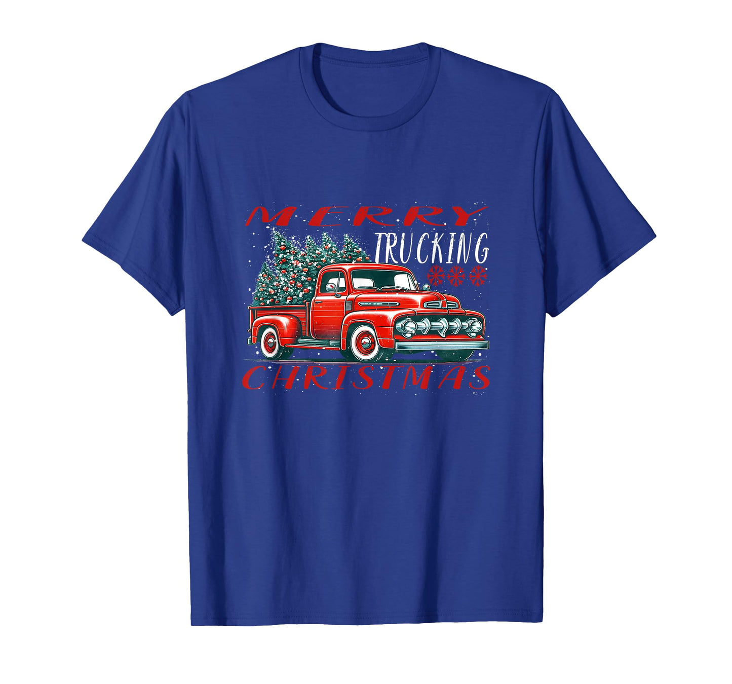Red Retro Truck with Christmas tree T-Shirt