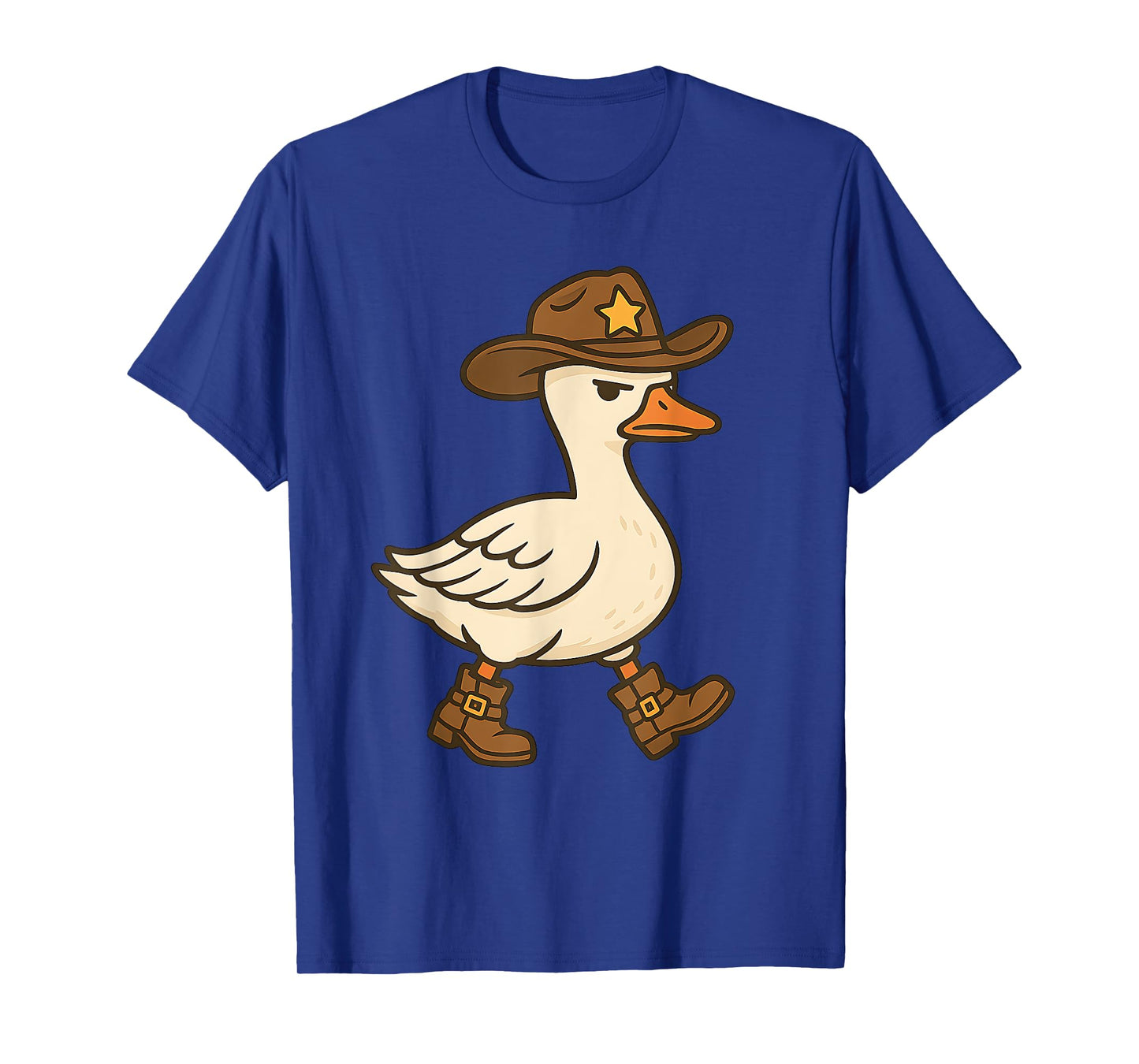 Cowboy Sheriff Duck Funny Western Boots Patrol Goose Humor T-Shirt
