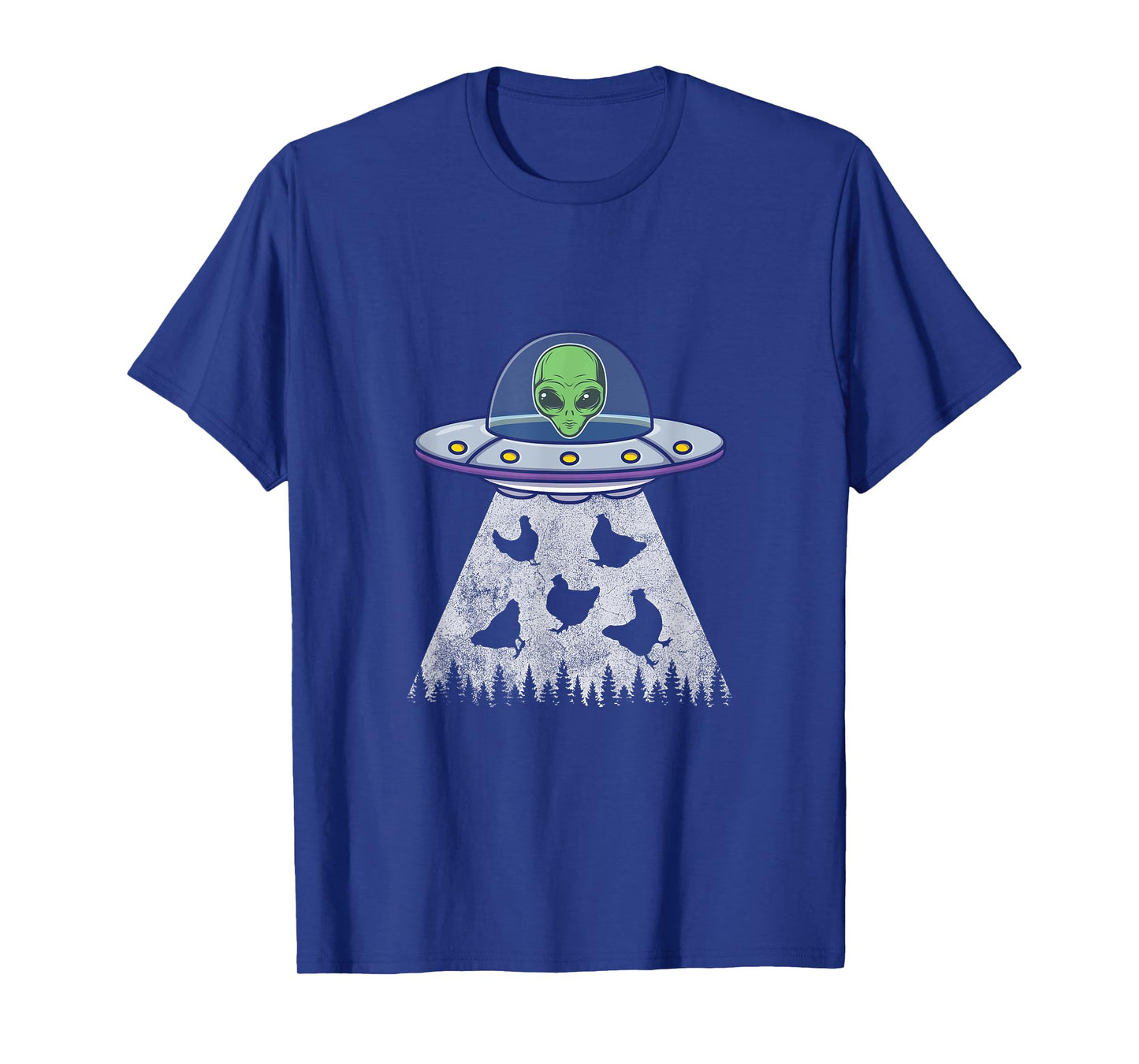 Chicken Abduction Funny UFO Alien Lover Vintage Distress T-Shirt