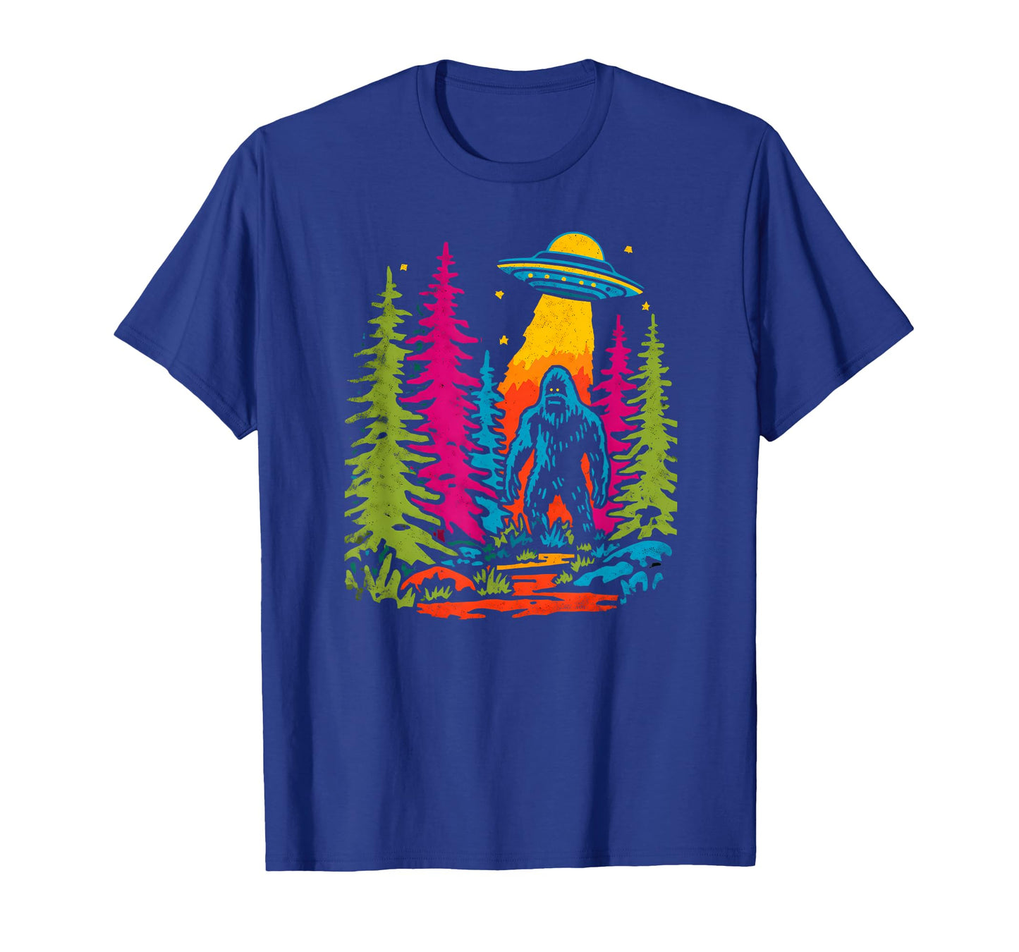 Funky Sasquatch Bigfoot Vintage UFO Abduction Cryptozoology T-Shirt