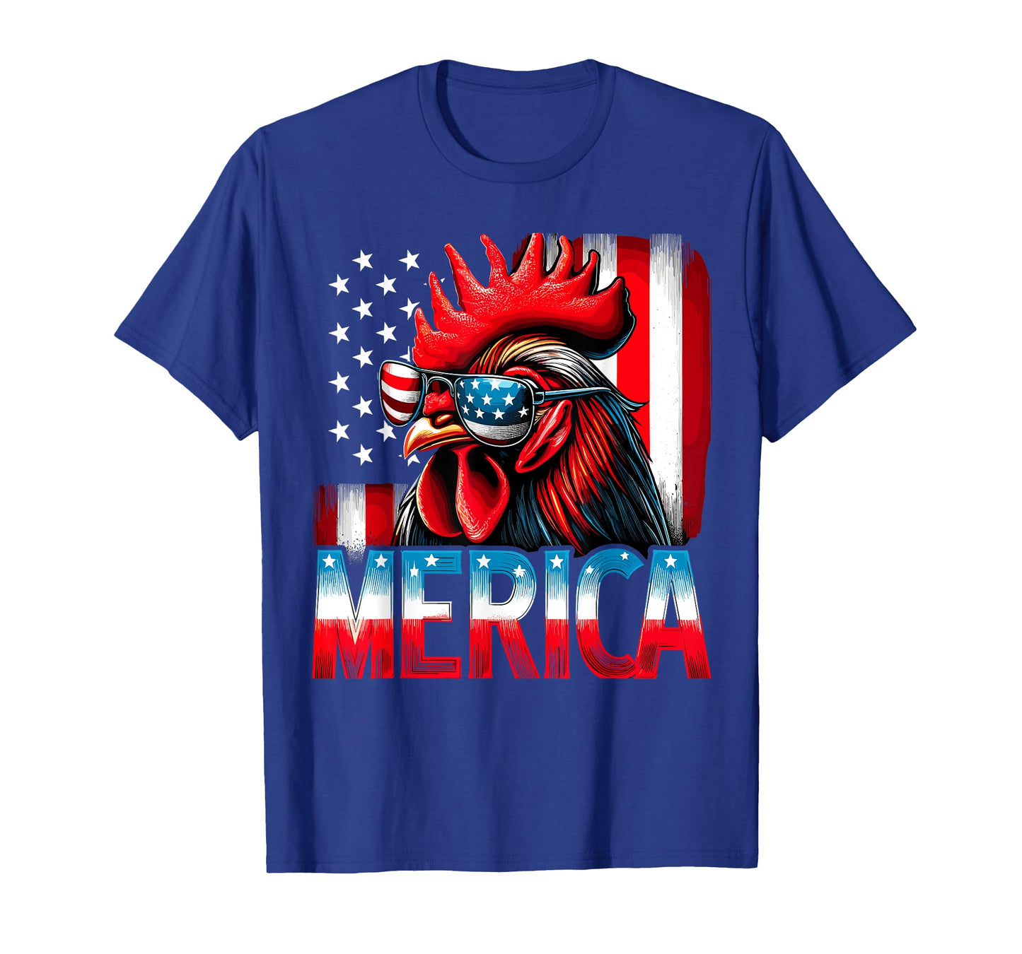 Patriotic Chicken USA Flag Merica Chicken 4th of July Women Kids Men T-Shirt