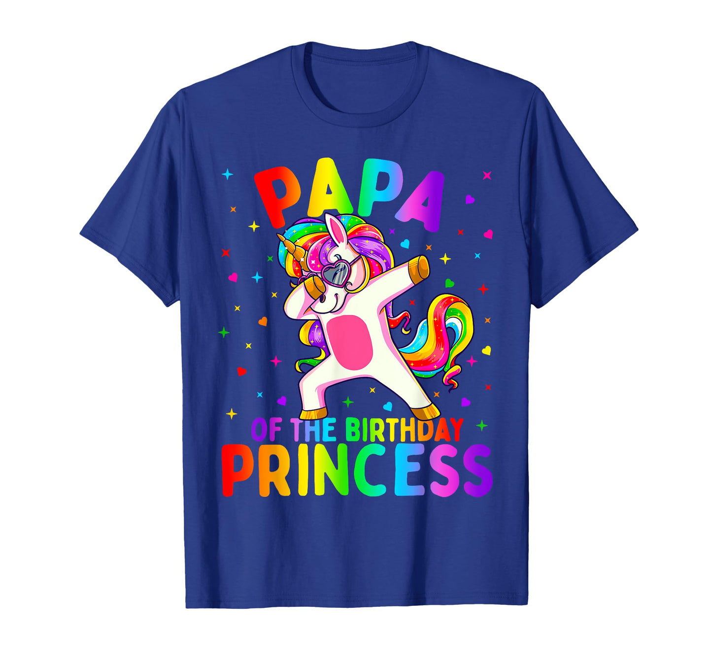 Papa of the Birthday Princess Girl Dabbing Unicorn T-Shirt
