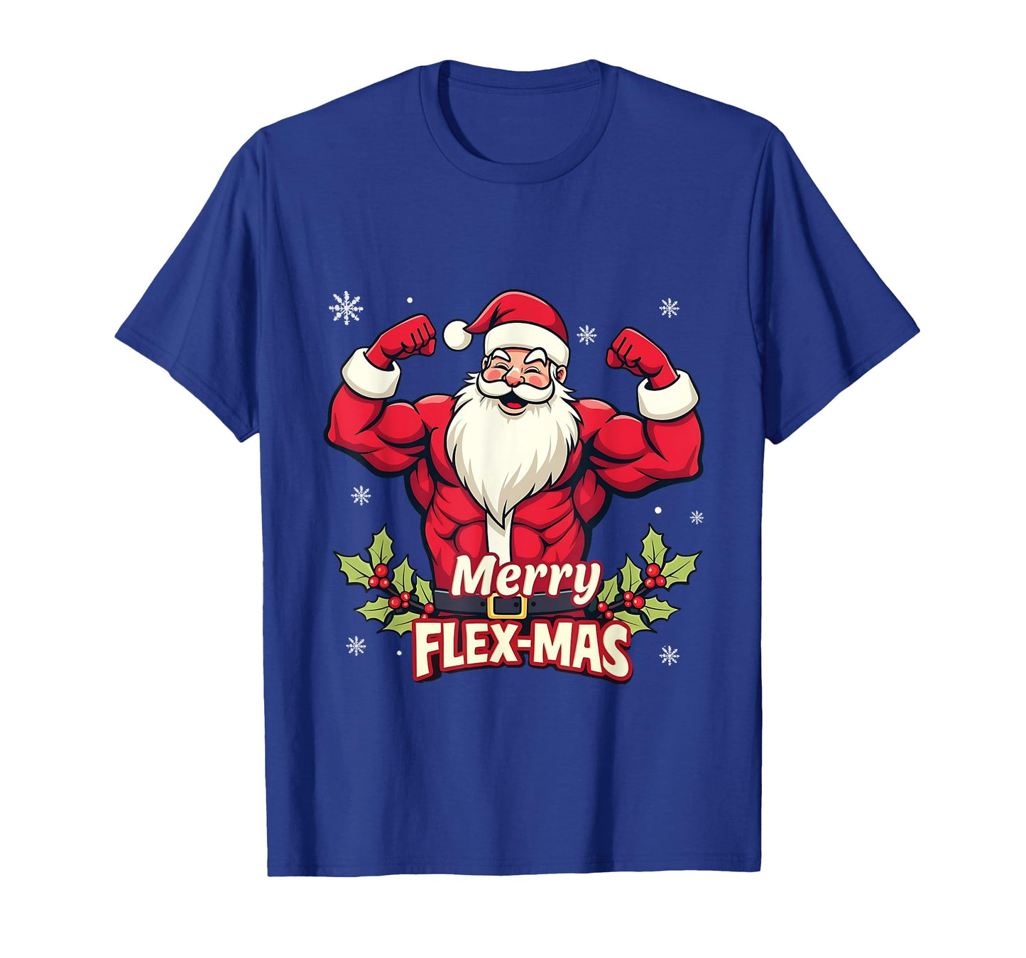 Merry Flex-Mas Muscles For Christmas Santa Fitness Gym Xmas T-Shirt