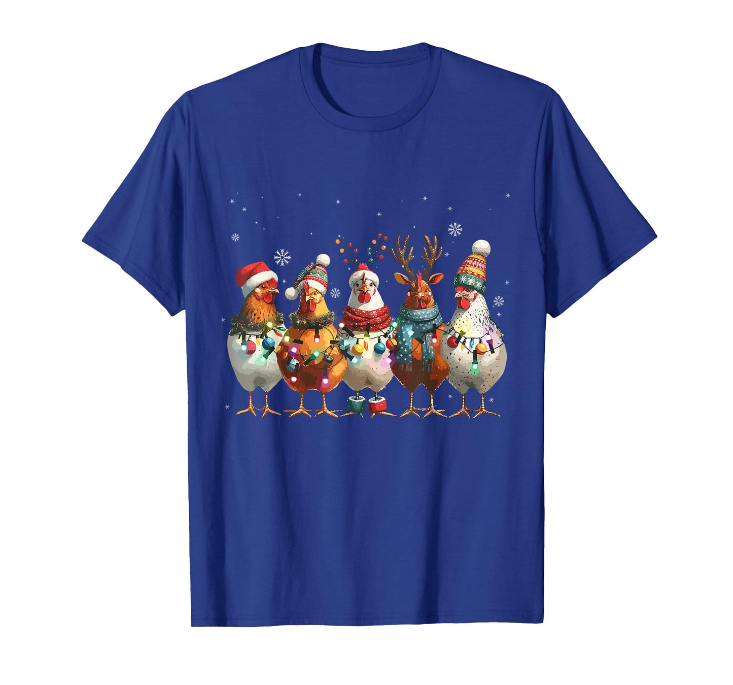 Christmas Lights Chicken Santa Funny Xmas Tree Chicken T-Shirt