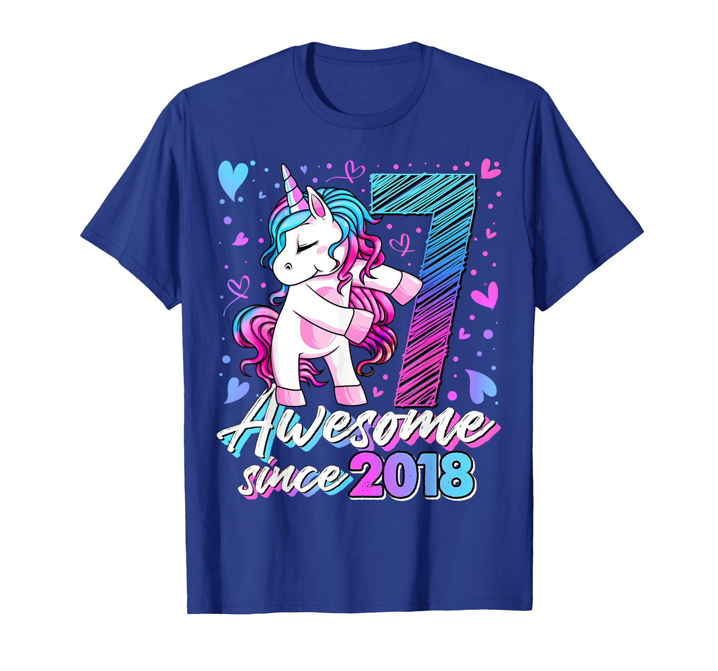 7 Year Old Unicorn Gifts For Girls 7th Birthday Girl Party T-Shirt