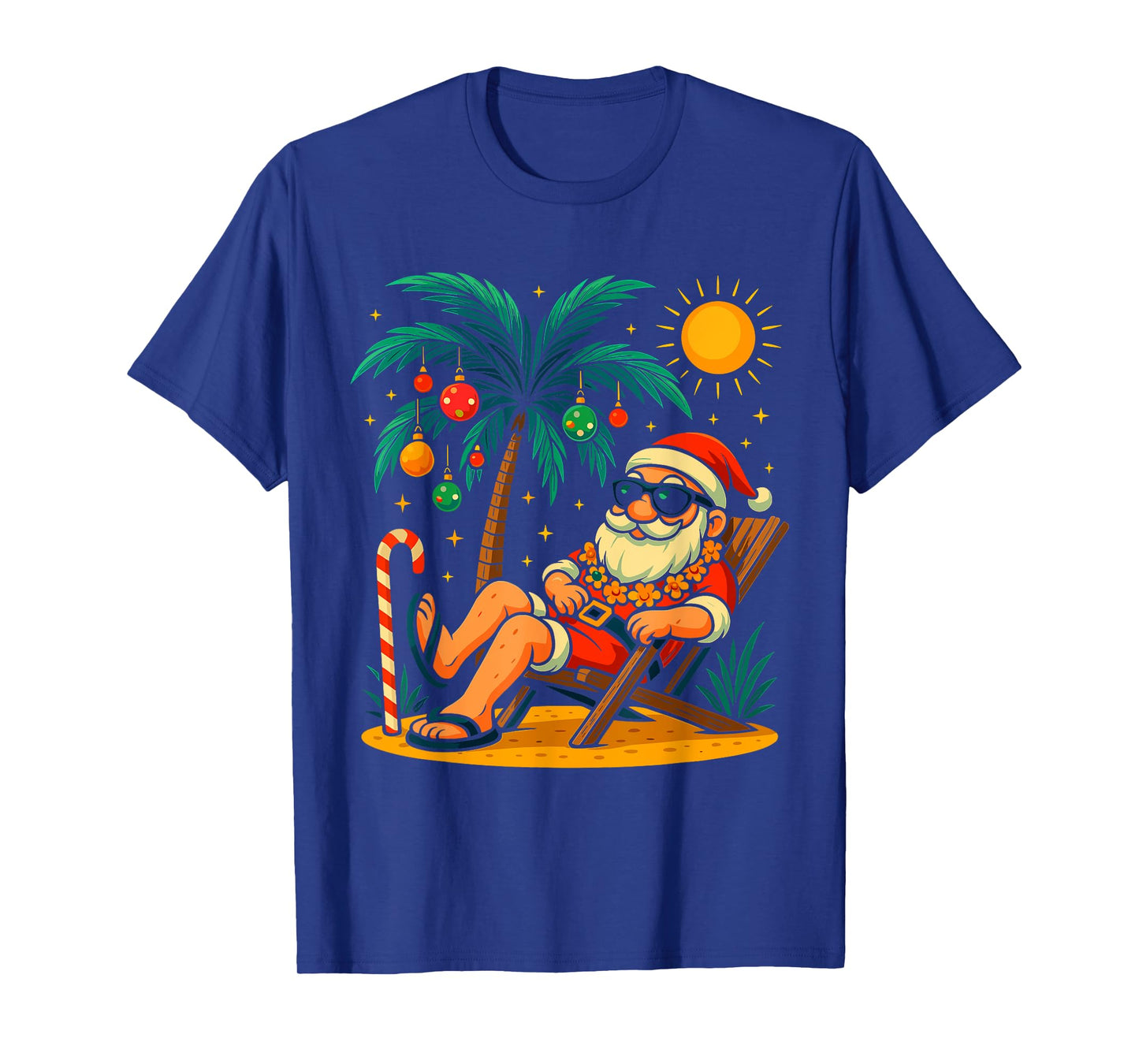 Christmas In July Palm Tree Santa Summer Hawaii Beach Xmas T-Shirt