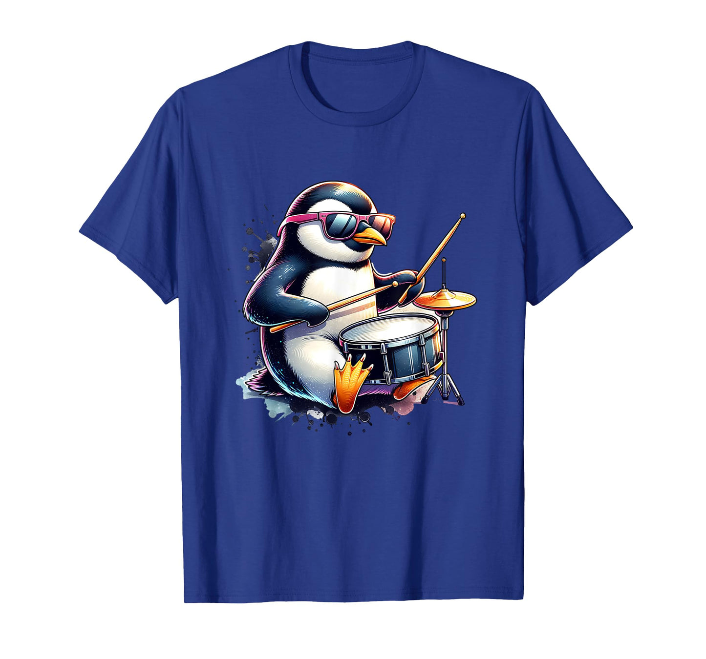 Penguin Drummer Music Rock Band With Drumsticks Playing T-Shirt