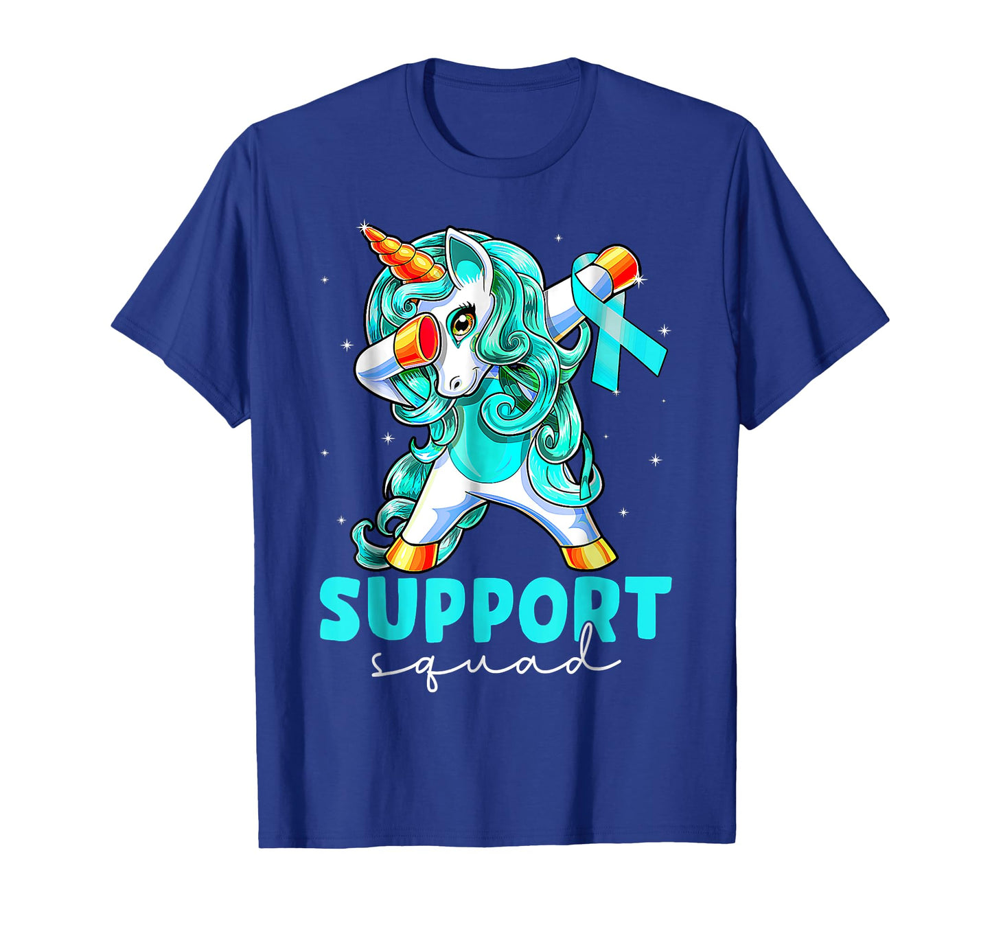 Support Squad Sexual Assault Awareness Teal Unicorn T-Shirt