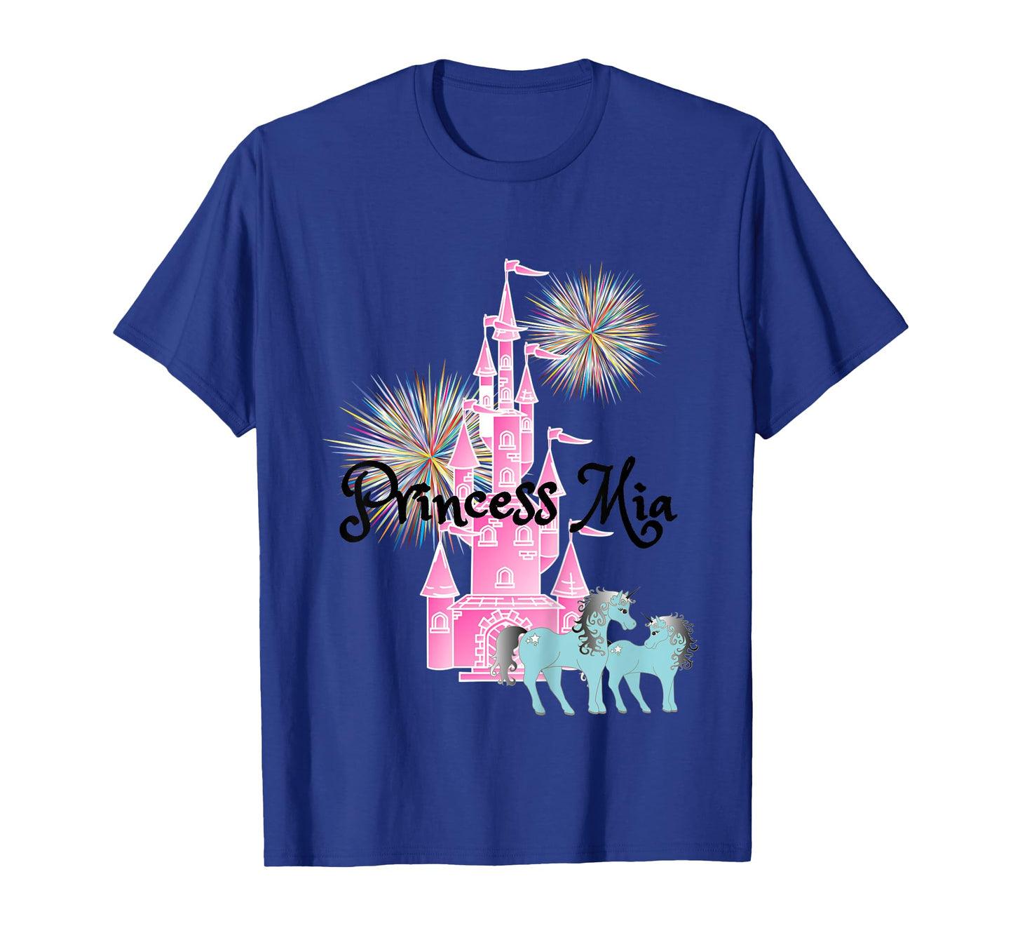 Kids Princess Mia Name Girls Personalized Custom T-Shirt