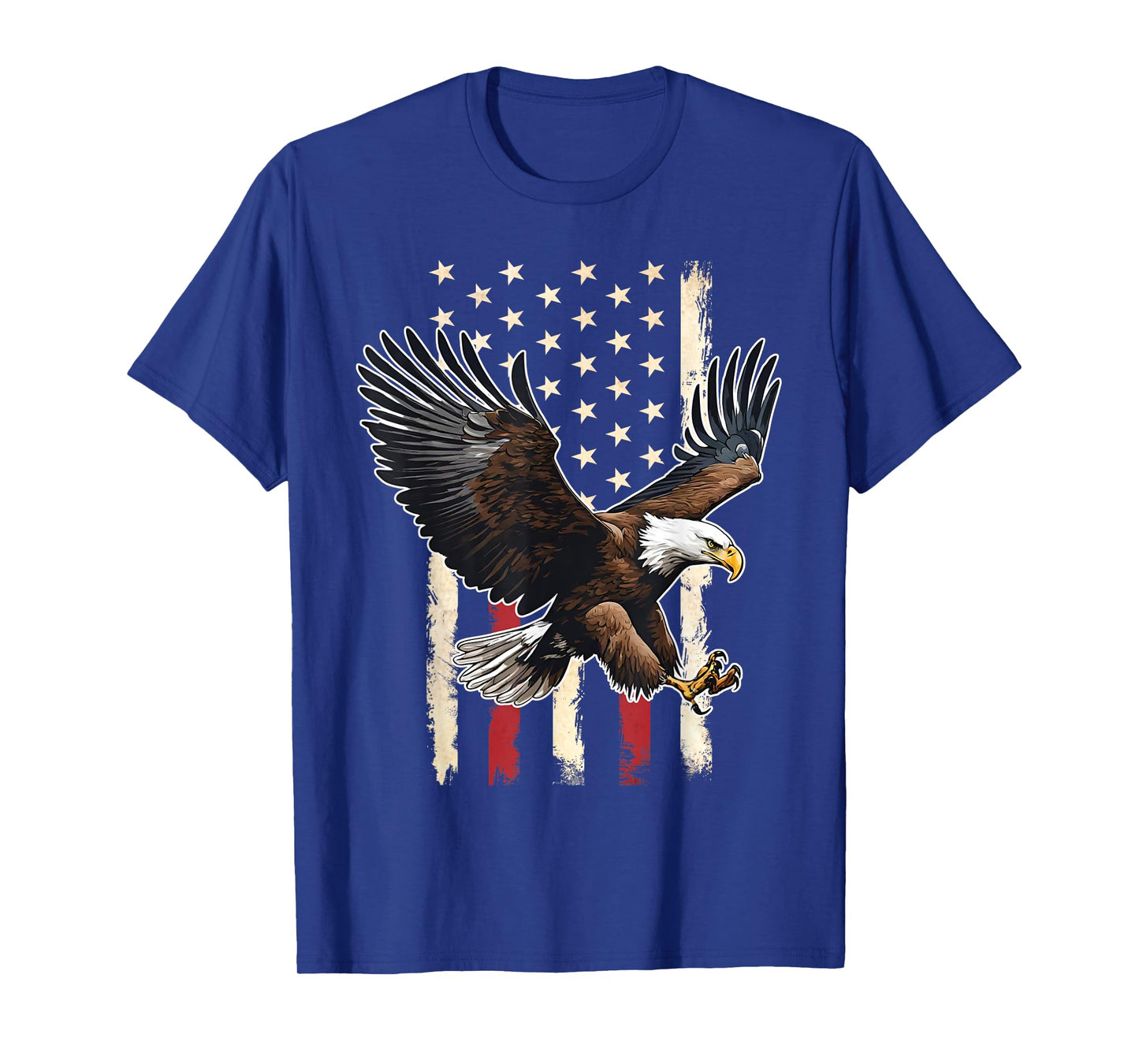 Vintage Bald Eagle American flag 4th Of July Boys Patriotic T-Shirt