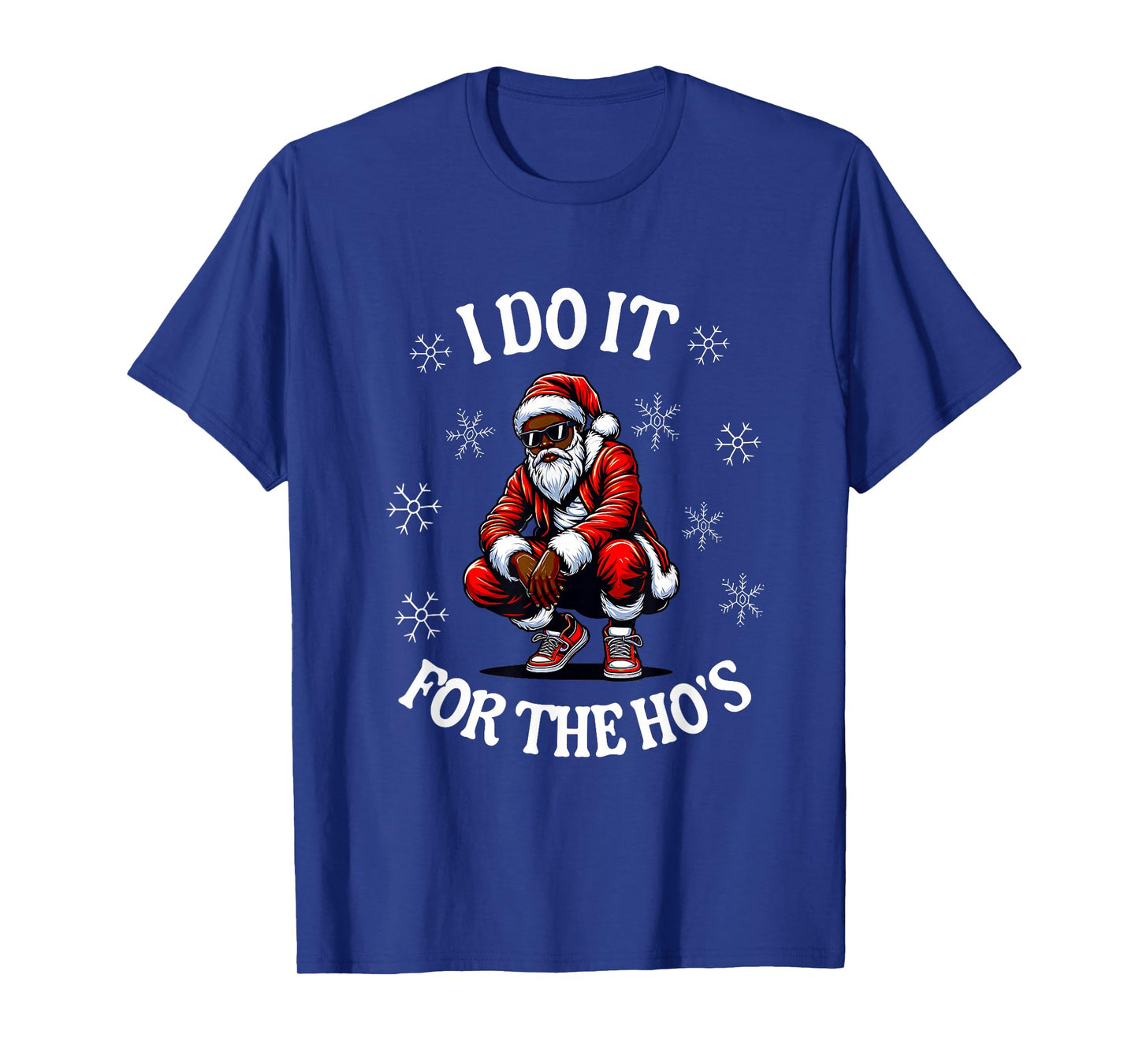 I Do It For The Hos African American Christmas Afro Santa T-Shirt