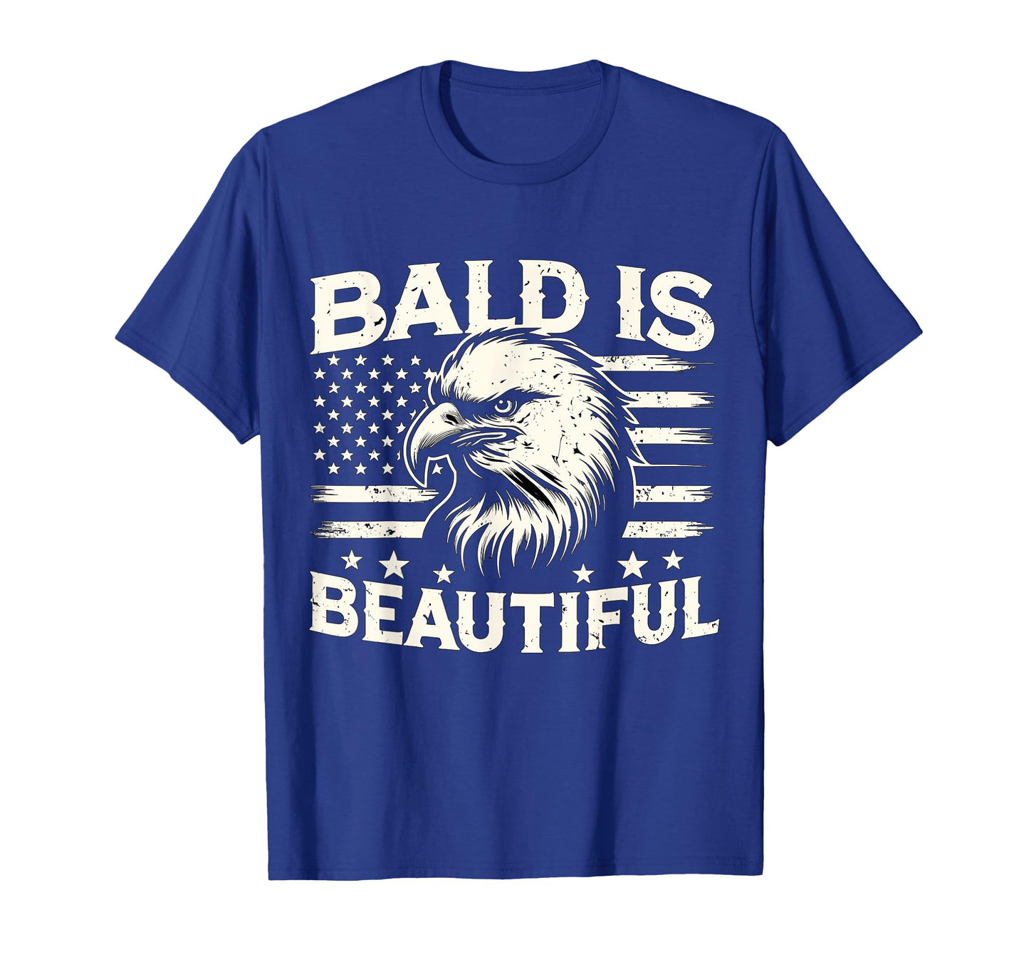 Bald is Beautiful American Bald Eagle USA Flag T-Shirt