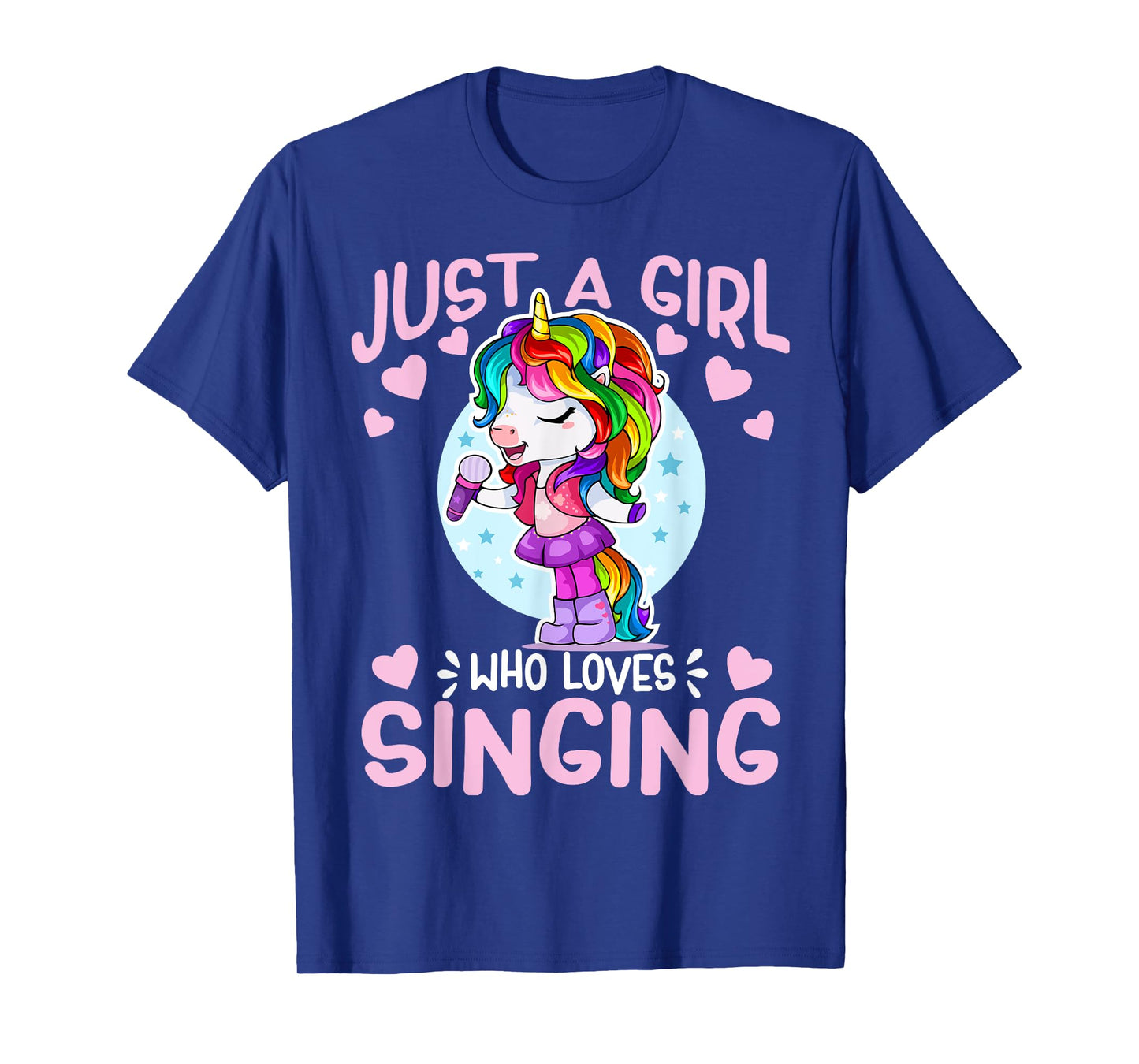 Just A Girl Who Loves Singing Funny Karaoke Singer Unicorn T-Shirt