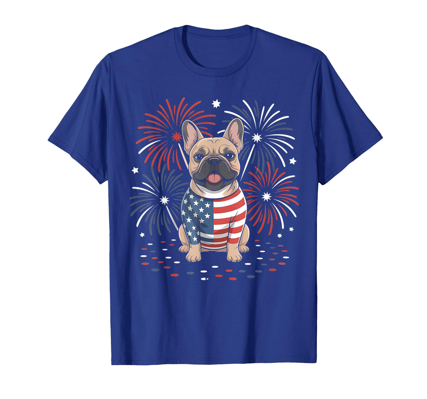 Cute French Bulldog USA American Flag Dog Lover 4th Of July T-Shirt for Men Women Kids