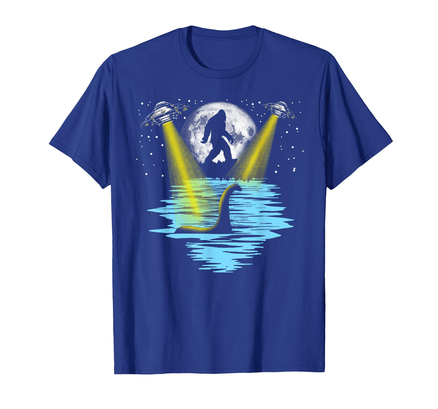 Flying Saucer UFO, Bigfoot & Loch Ness Monster Funny T-Shirt