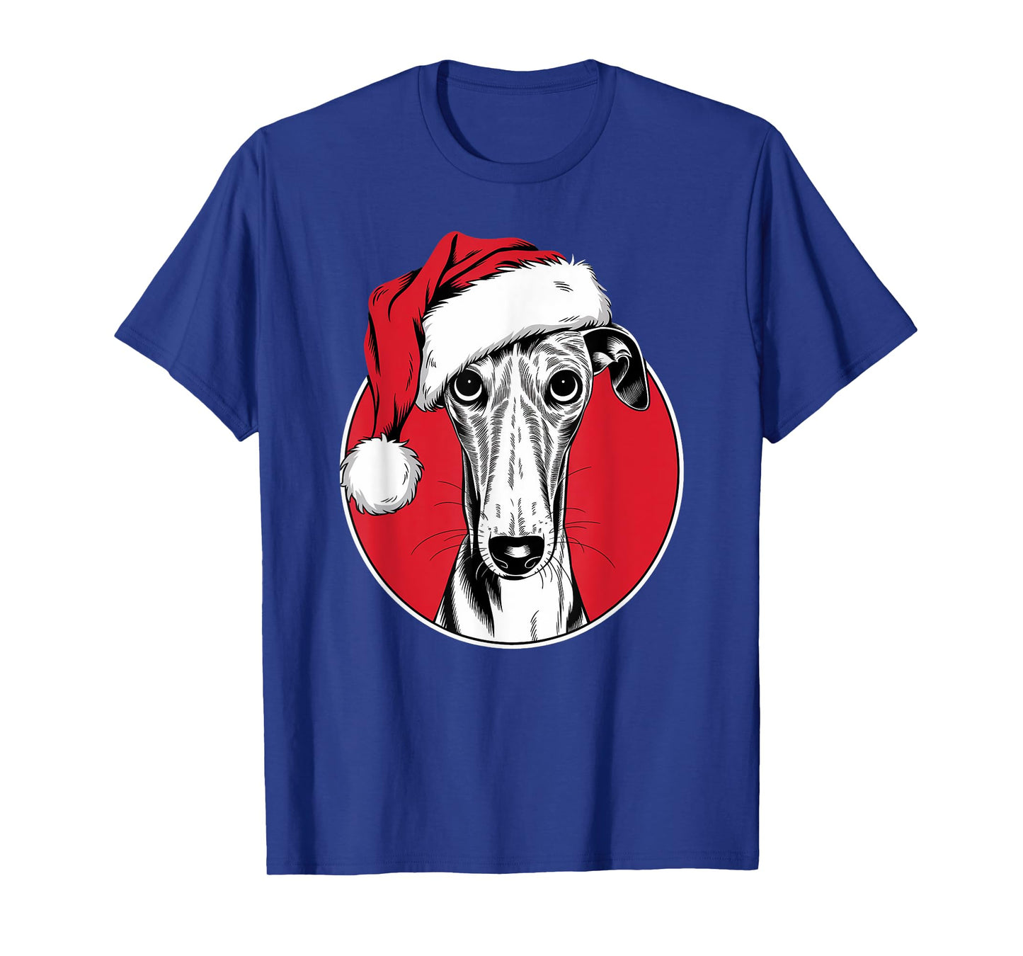 Joyful Greyhound Santa Dog on Greyhound Christmas T-Shirt for Men Women Kids