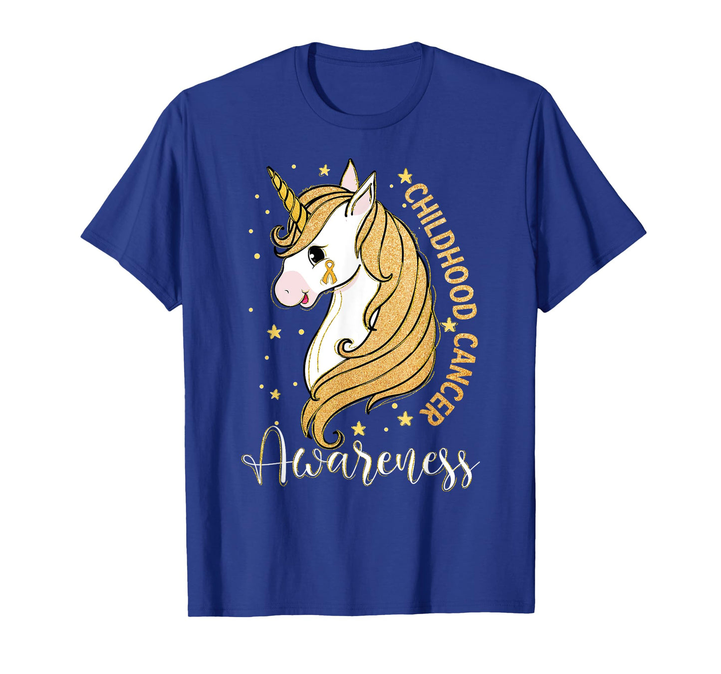 Childhood Cancer Awareness Unicorn Warrior Support Kid Girls T-Shirt