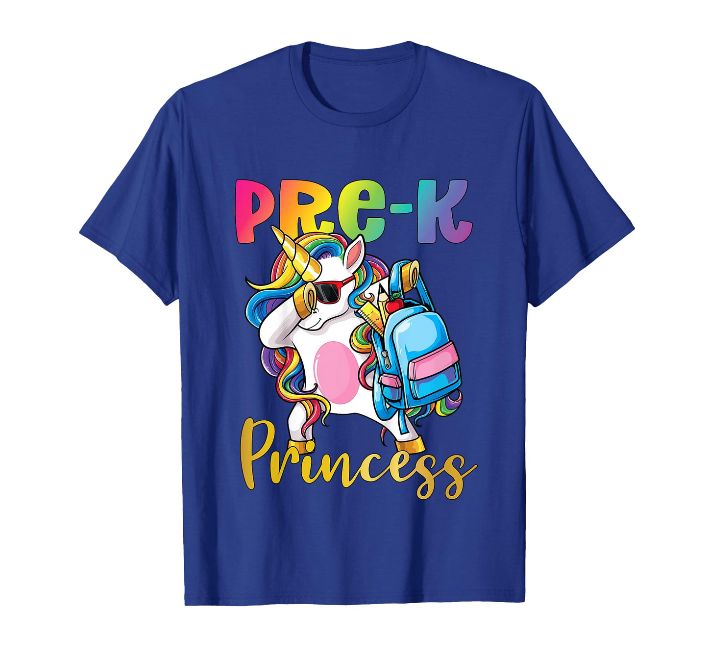 Pre K Princess Dabbing Unicorn Back to School Girls T-Shirt