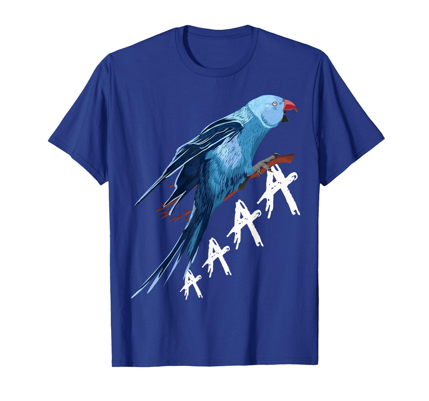 Cute Indian Ringneck Screaming Parakeet Bird T-Shirt - Black, Unisex-Adults, Small, Short Sleeve, Modern Classic, Round Neck, Cotton 60% Polyester 40%