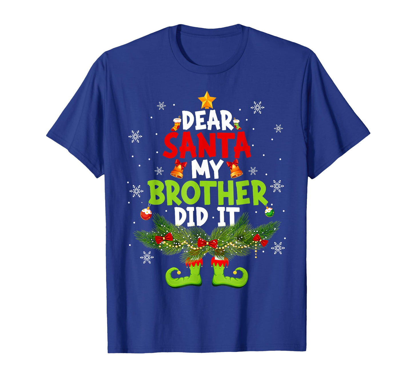 Dear Santa My Brother Did It ELF Matching Christmas Kids T-Shirt