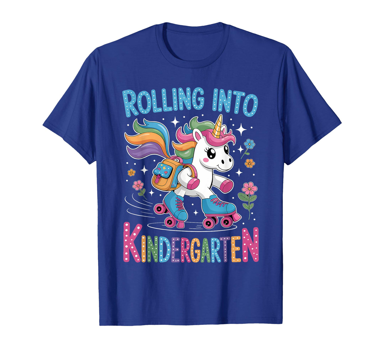 Rolling Into Kindergarten Skate Unicorn Back to School Girls T-Shirt