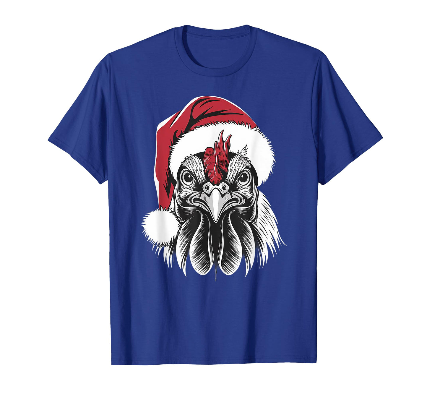 Joyful Rooster Santa on Rooster Christmas T-Shirt