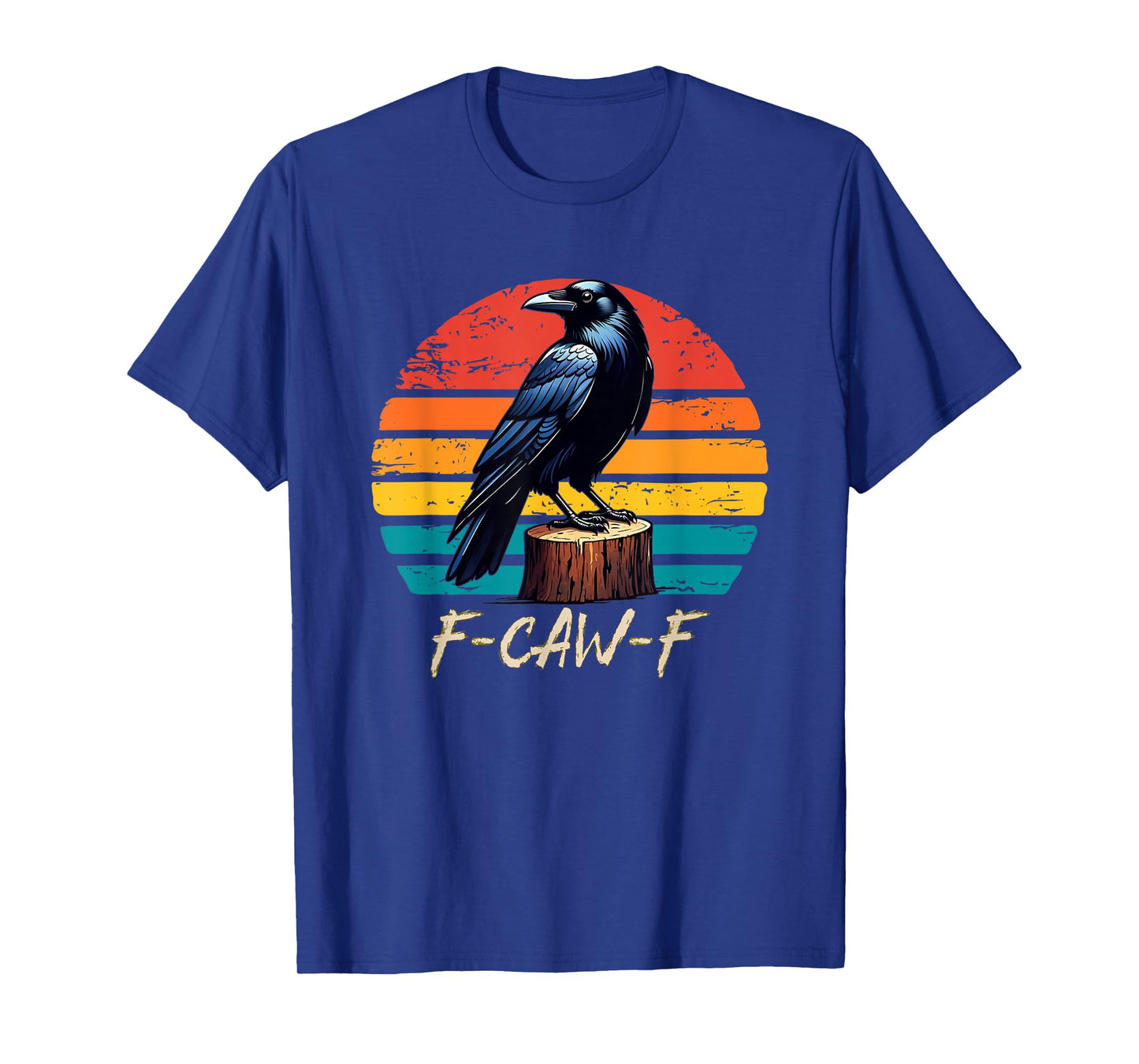 F-Caw-F Black Crow Black Bird Retro Sunset Vintage F-Caw-F T-Shirt