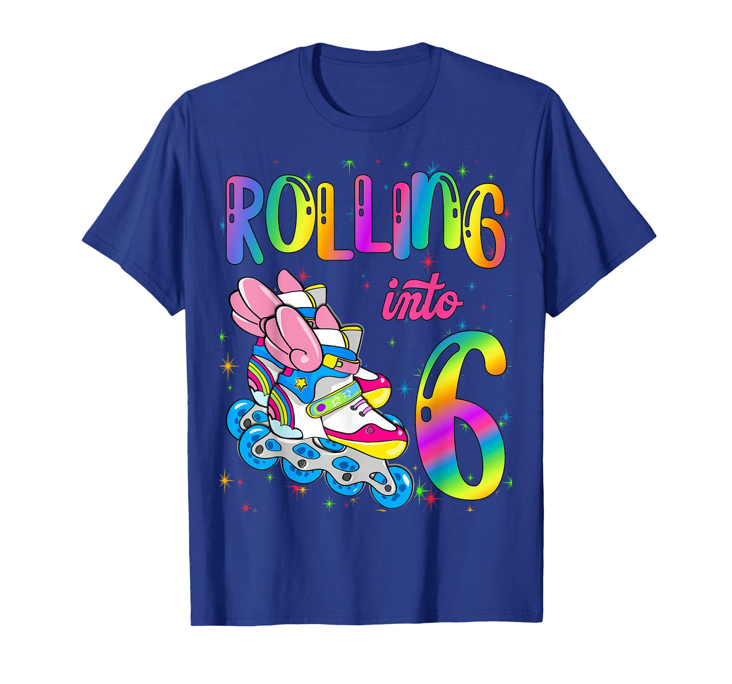 Rolling Into 6 years Let's Roll I'm Turning 6 Roller Skate T-Shirt