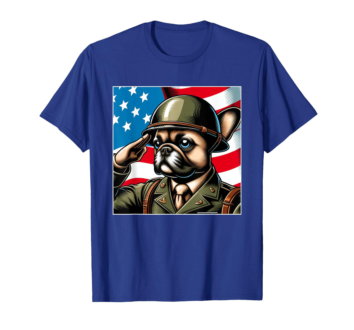 4th Of July US Flag Salute French Bulldog T-Shirt for Women Men