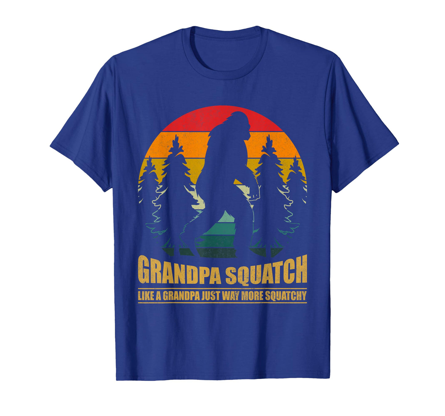 Bigfoot Grandpa Squatch Retro Funny Sasquatch Father’s Day T-Shirt