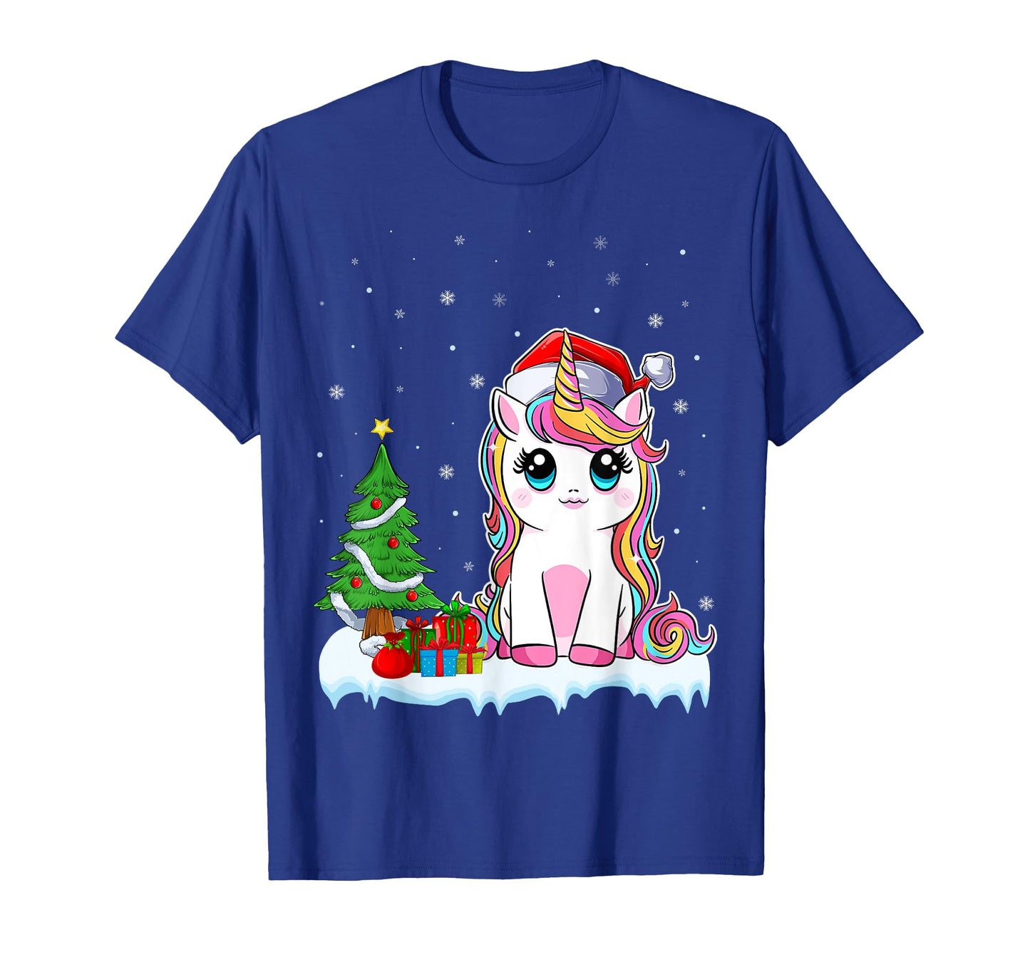 Unicorn Christmas For Girls Kids Santa Unicorn Xmas Tree T-Shirt