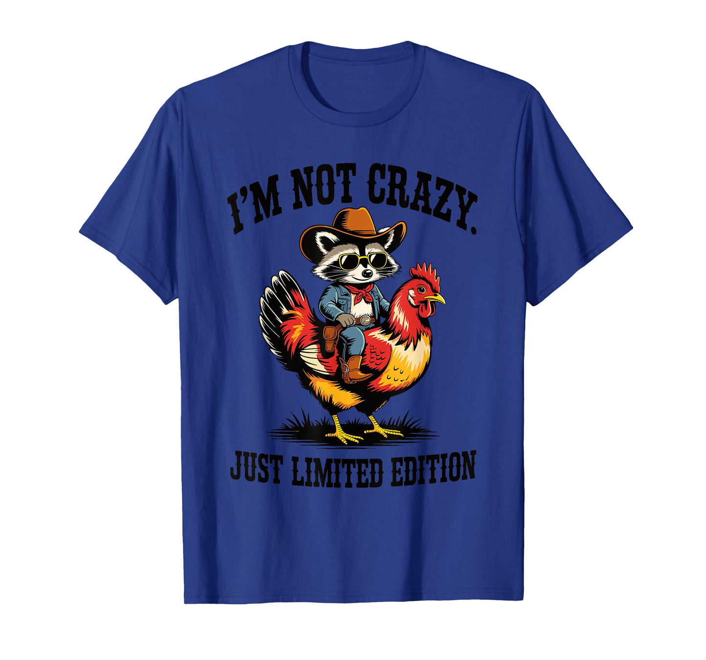 Cowboy Raccoon Riding Chicken Funny Country Humor Vintage T-Shirt