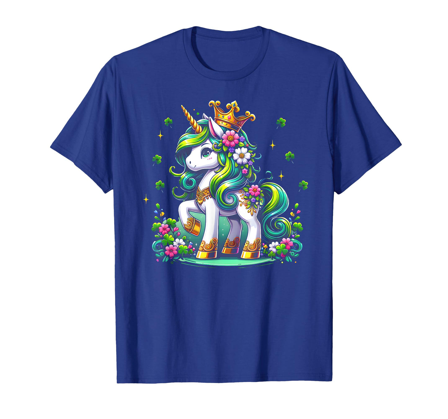 Cute Unicorn Shamrock St Patricks Day Girls Kids Lepricorn T-Shirt