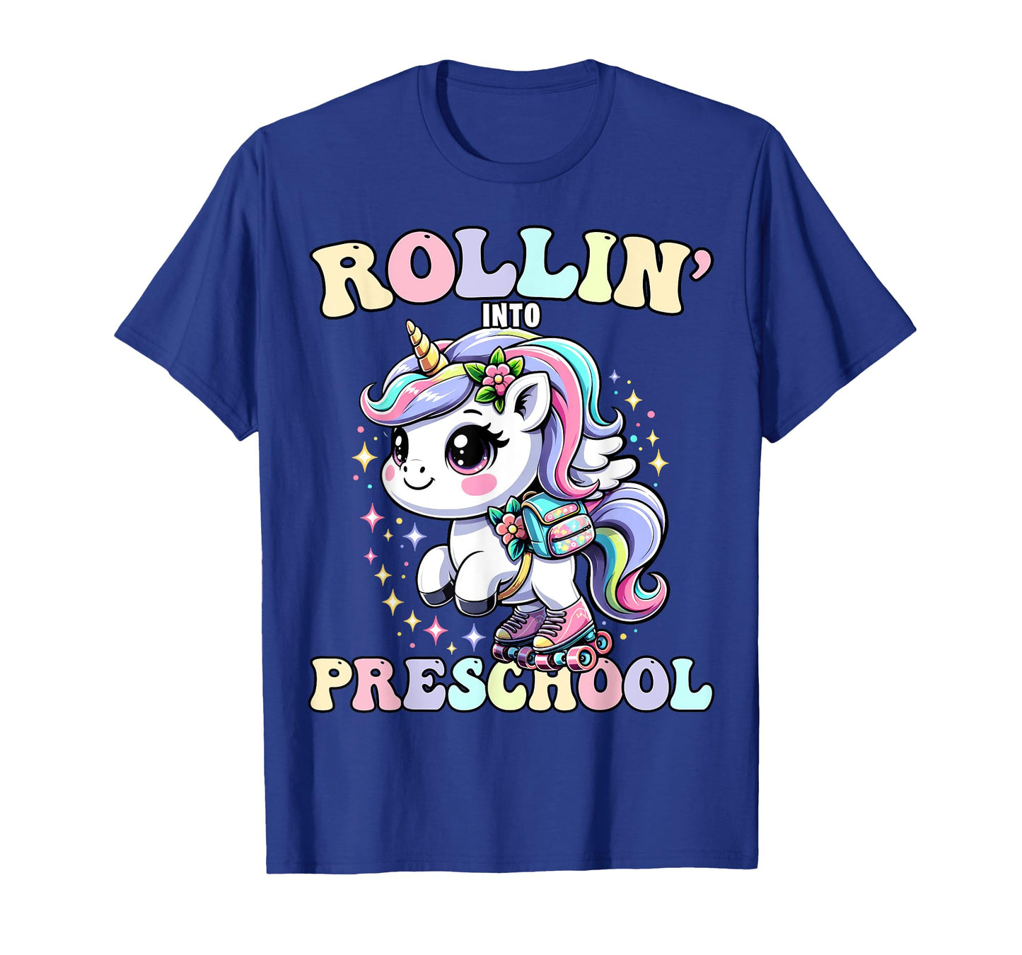 Preschool Back To School First Day Girls PreK Rollin Unicorn T-Shirt