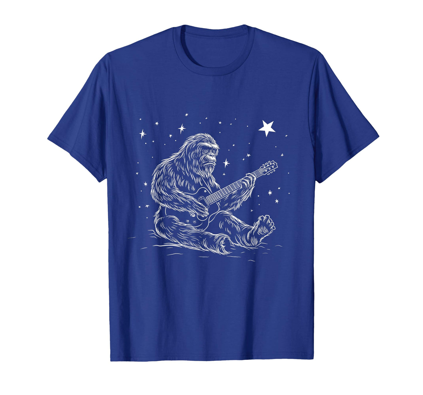 Bigfoot Playing Guitar Player Funny Sasquatch Guitarist T-Shirt