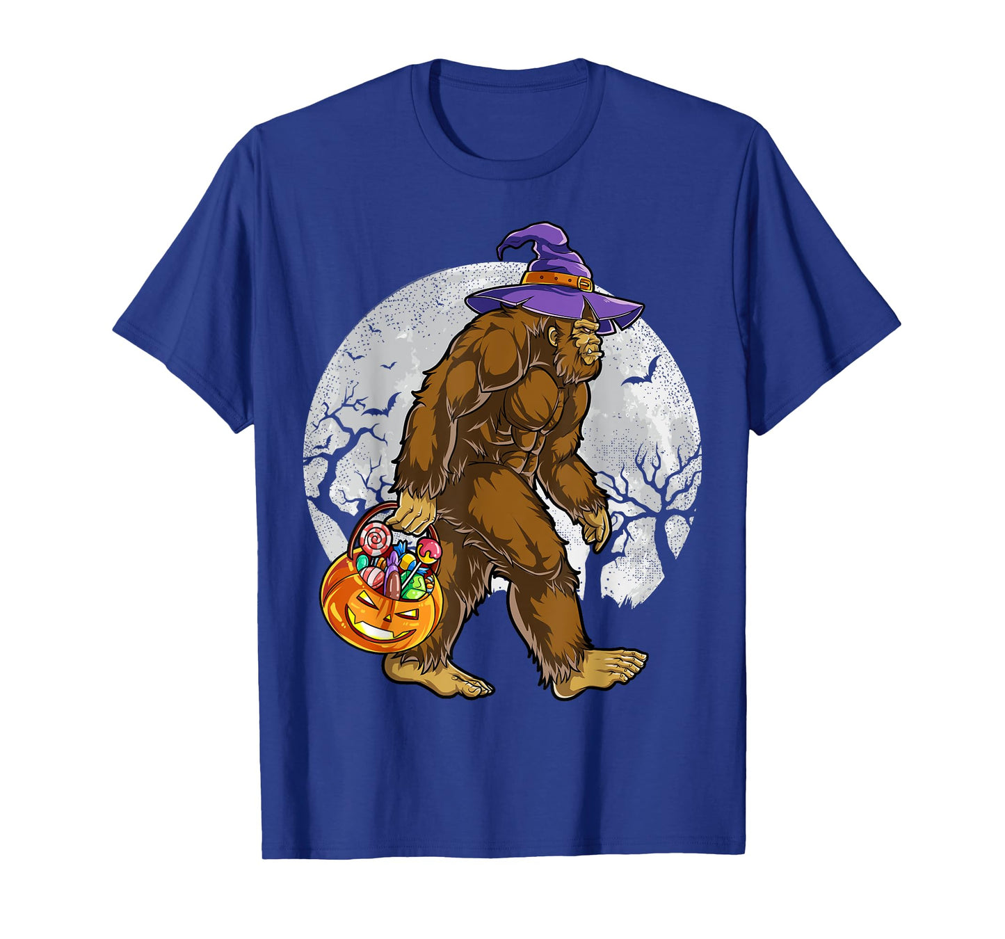 Bigfoot Witch Pumpkin Halloween Girls Women Sasquatch Lovers T-Shirt