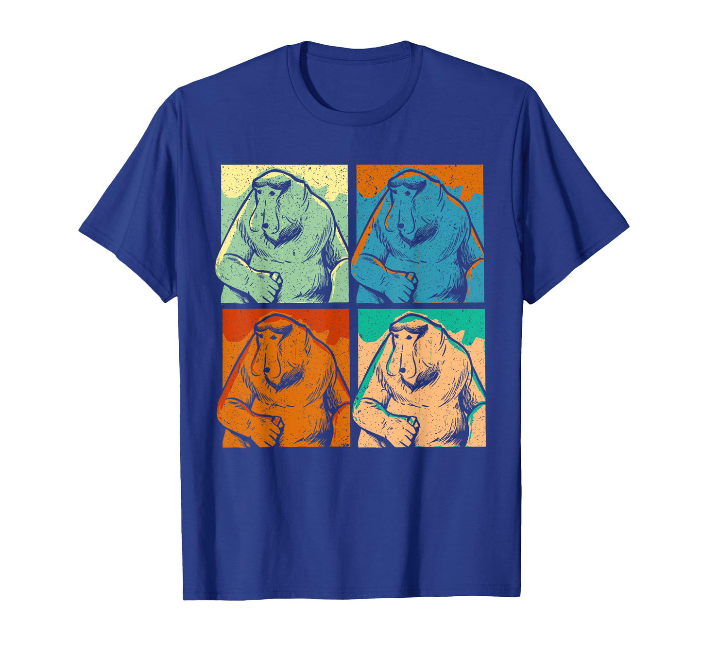 Retro Proboscis Monkey Ape Wildlife Zookeeper T-Shirt