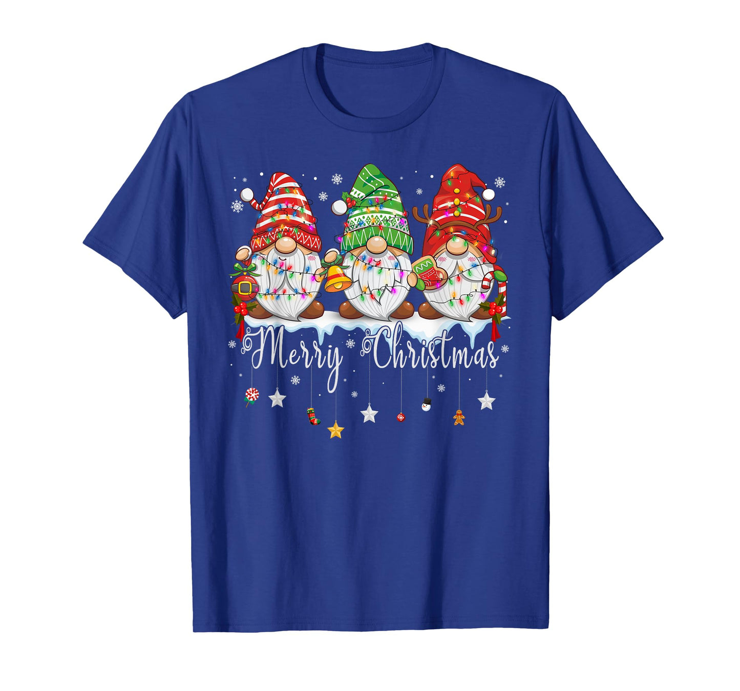 Cute Gnomes Merry Christmas Light Family Gnome Xmas Matching T-Shirt