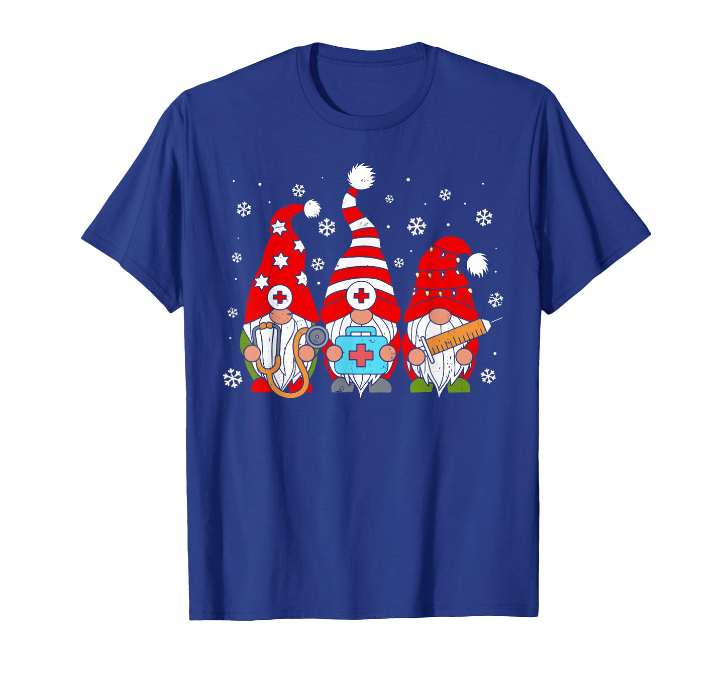 Nurse Christmas Gnomes Xmas Scrub Top ER Rn Nursing Gnomies T-Shirt