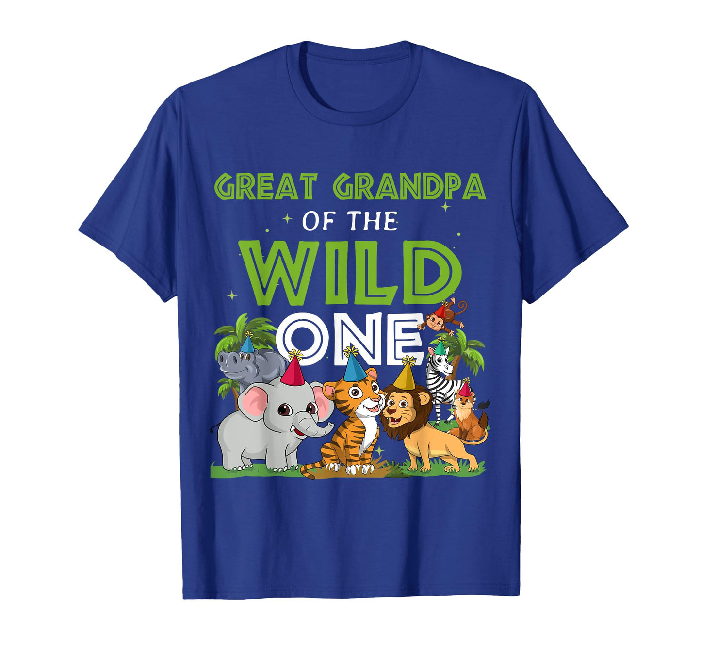Great Grandpa of the Wild One Zoo Birthday Safari Jungle Ani T-Shirt