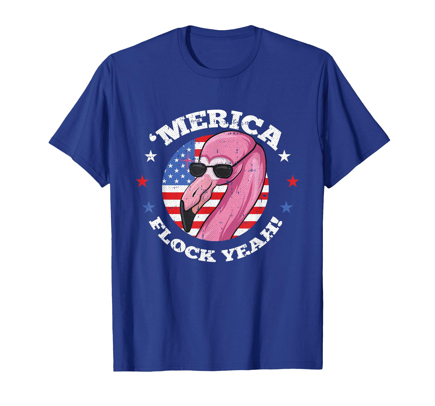 Merica 4th Of July Flamingo Flock Patriotic American Flag T-Shirt