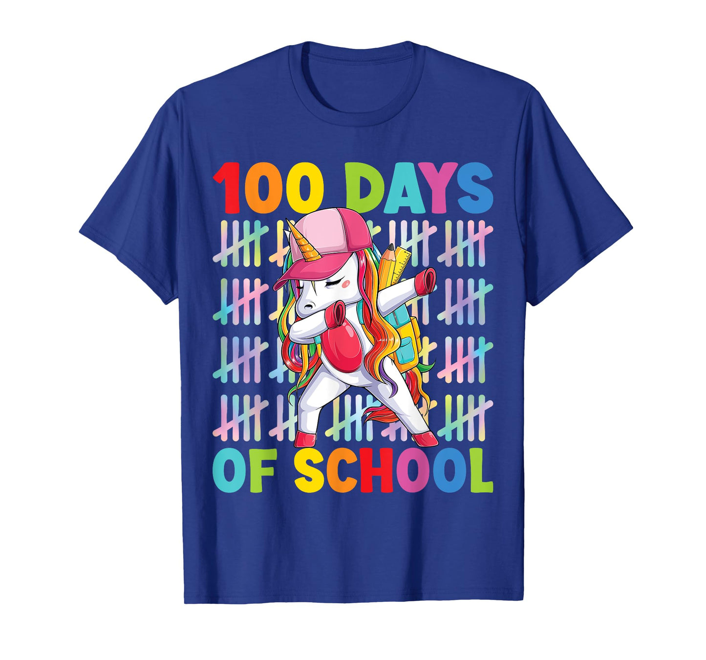 100 Days Of School Unicorn Dabbing Kids Girl T-Shirt