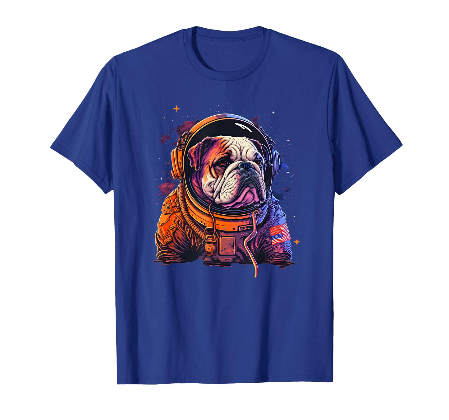 Funny Bulldog Dog Astronaut In the Space Men Women Kids T-Shirt